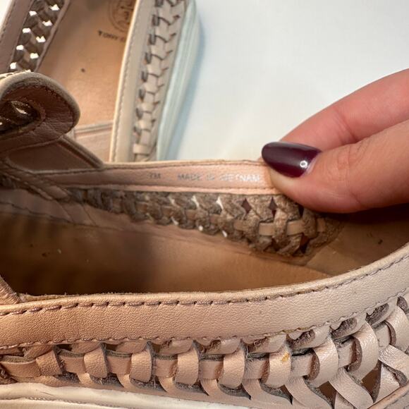 Tory Burch Light Pink Huarache 2 Leather Slip Ons - Picture 8 of 8